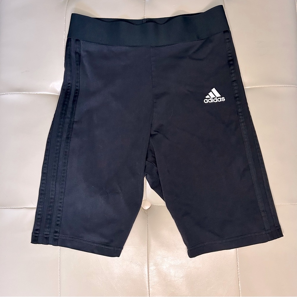 Adidas Black 3 stripes biker shorts